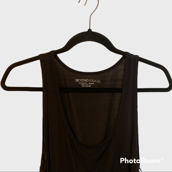 BEYOND YOGA Criss-Cross Side Jersey Muscle Tank in Black - SZ SMALL - Picture 5 of 9